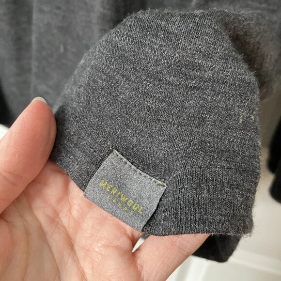 Meriwool Base Layer Sweater Mens XL Gray Outdoor Gorpcore Merino Wool Knit - Picture 2 of 10